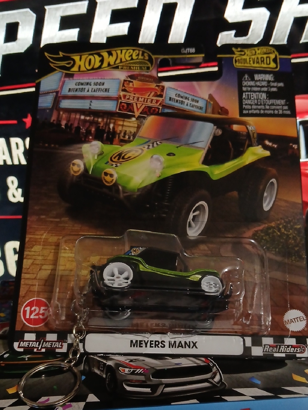 Mattel Hot Wheels Meyers Manx Green and Black Toy Car Keychain